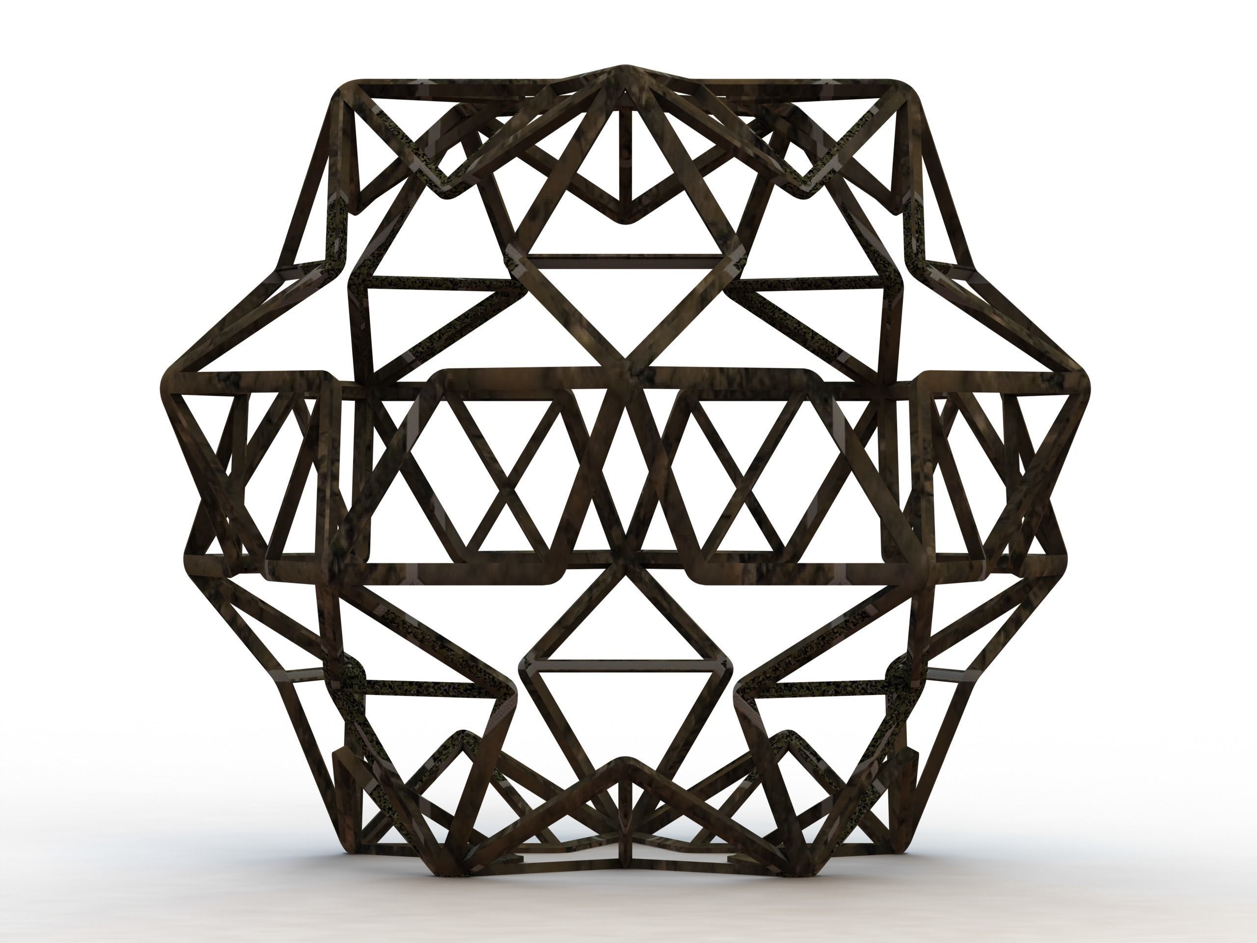 Wireframe Shape Small Ditrigonal Icosidodecahedron 3D print model_1