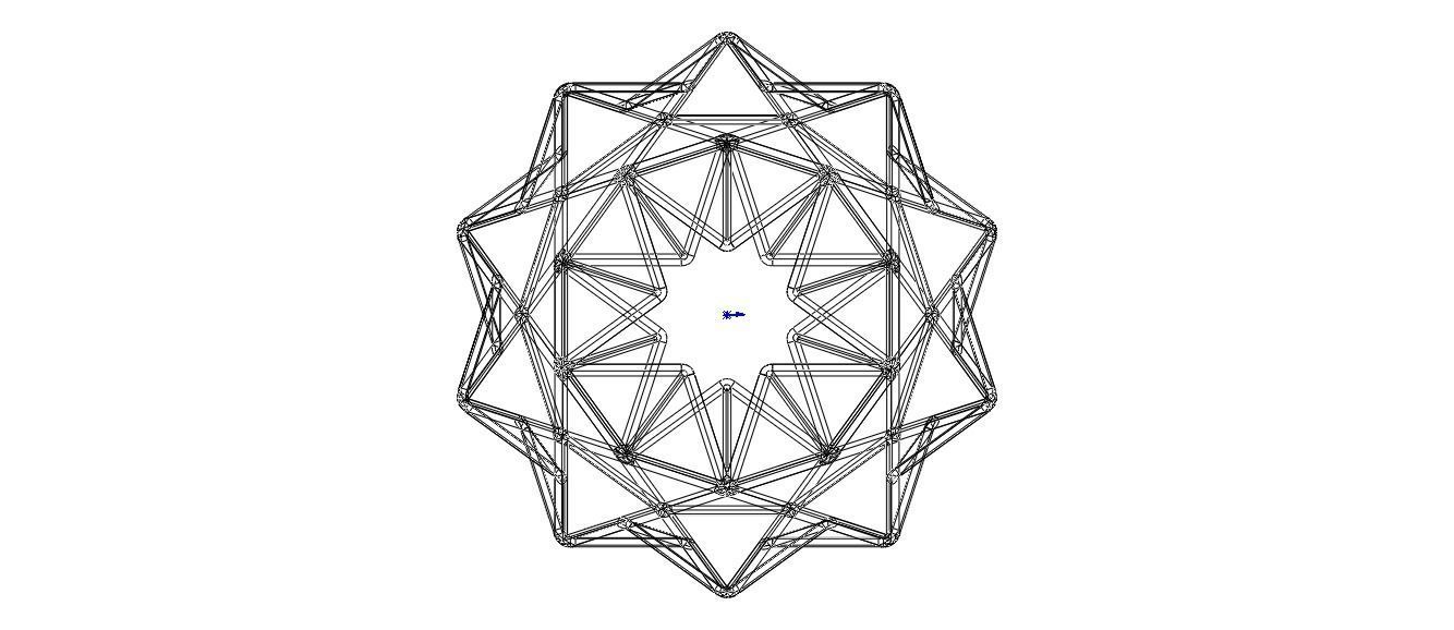 Wireframe Shape Small Ditrigonal Icosidodecahedron 3D print model_40