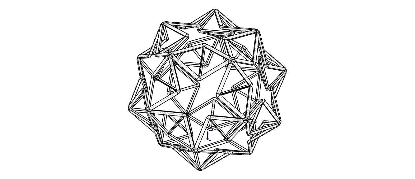 Wireframe Shape Small Ditrigonal Icosidodecahedron 3D print model_7