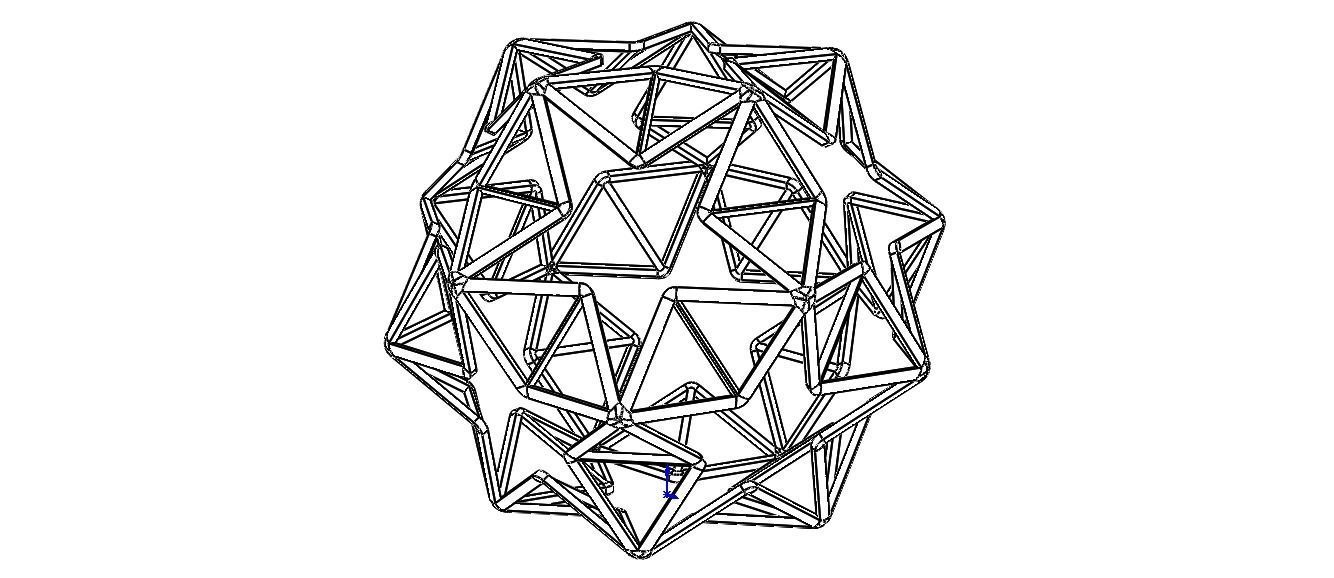 Wireframe Shape Small Ditrigonal Icosidodecahedron 3D print model_2