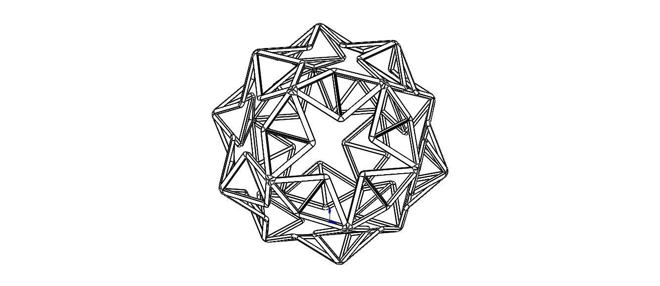 Wireframe Shape Small Ditrigonal Icosidodecahedron 3D print model_10