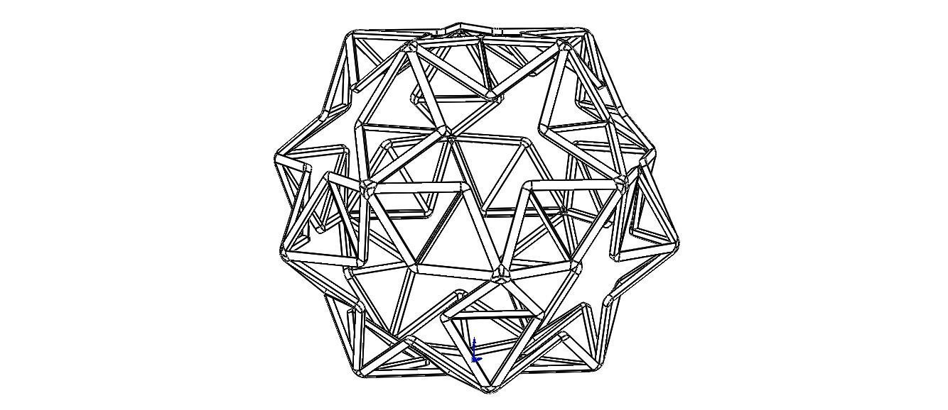 Wireframe Shape Small Ditrigonal Icosidodecahedron 3D print model_26