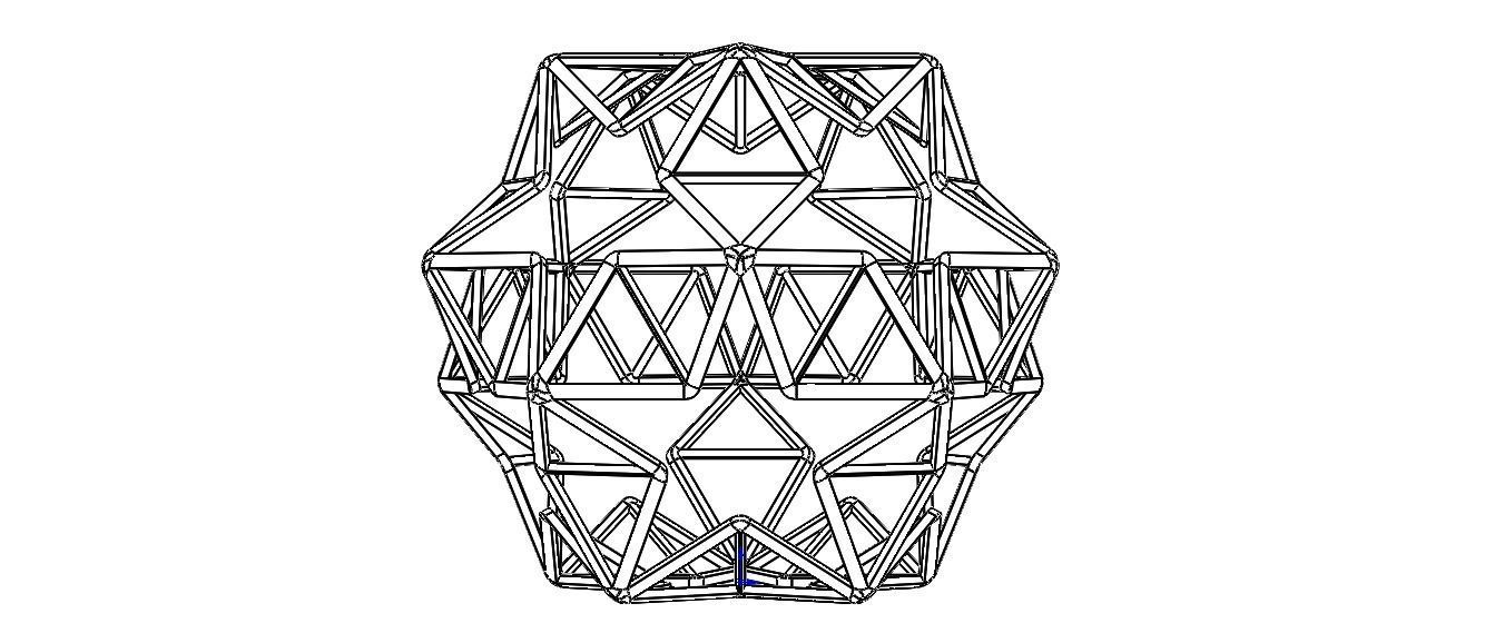 Wireframe Shape Small Ditrigonal Icosidodecahedron 3D print model_22