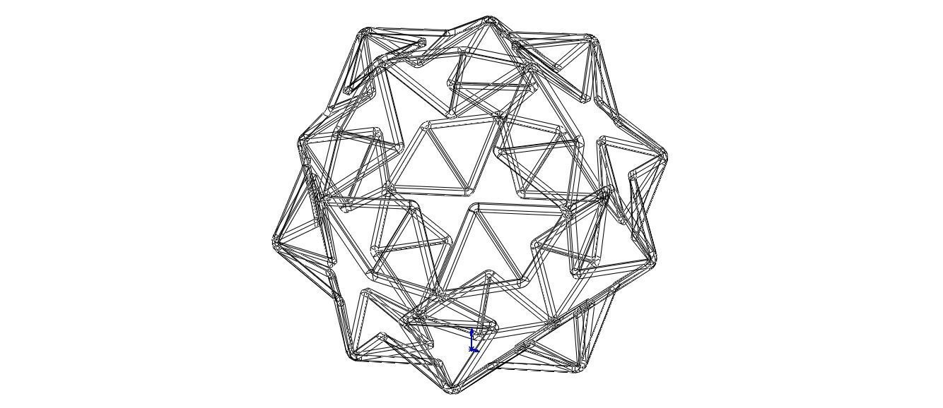 Wireframe Shape Small Ditrigonal Icosidodecahedron 3D print model_4
