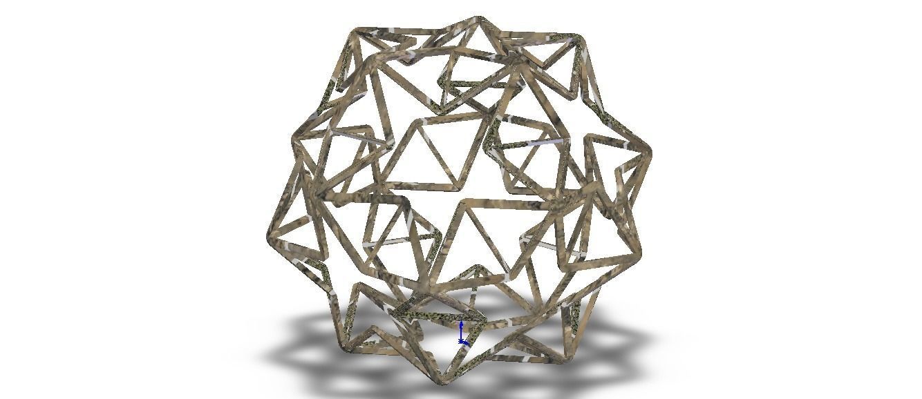 Wireframe Shape Small Ditrigonal Icosidodecahedron 3D print model_5