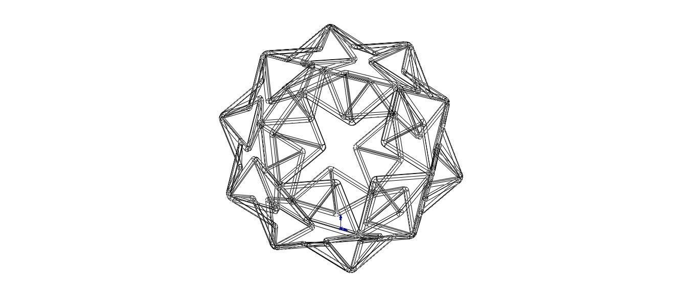Wireframe Shape Small Ditrigonal Icosidodecahedron 3D print model_12