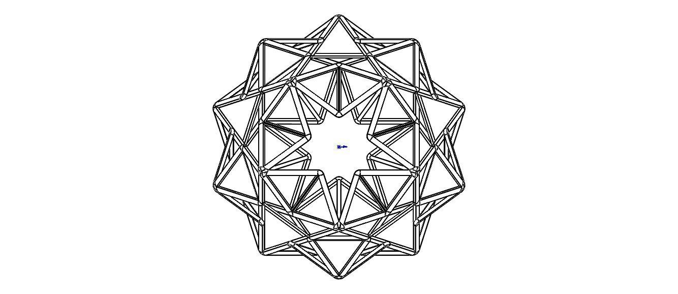 Wireframe Shape Small Ditrigonal Icosidodecahedron 3D print model_38