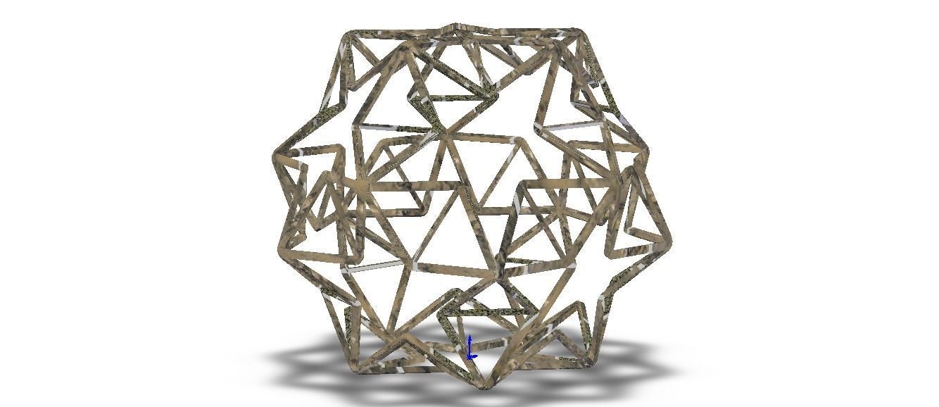 Wireframe Shape Small Ditrigonal Icosidodecahedron 3D print model_29