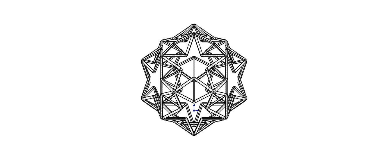 Wireframe Shape Small Ditrigonal Icosidodecahedron 3D print model_35