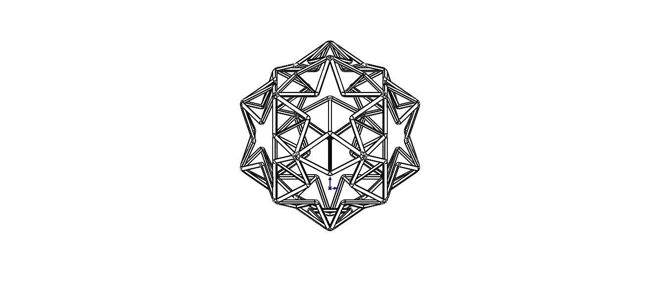 Wireframe Shape Small Ditrigonal Icosidodecahedron 3D print model_34