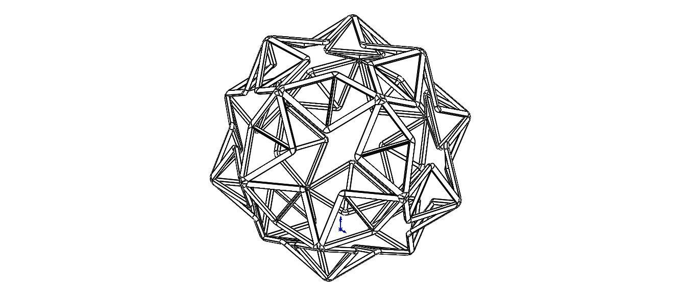Wireframe Shape Small Ditrigonal Icosidodecahedron 3D print model_6
