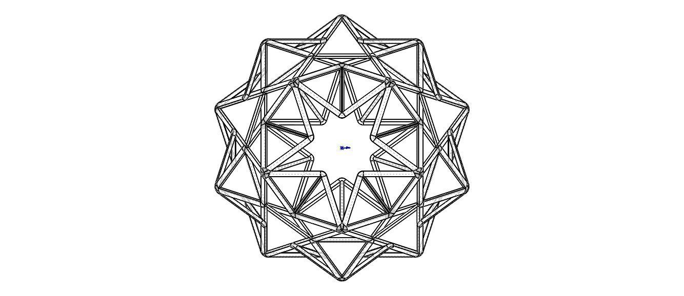Wireframe Shape Small Ditrigonal Icosidodecahedron 3D print model_39