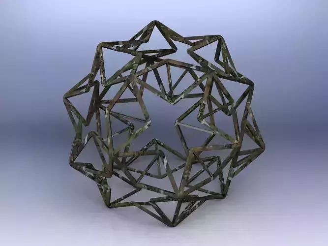 Wireframe Shape Small Ditrigonal Icosidodecahedron