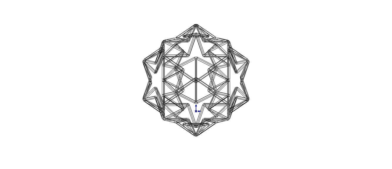 Wireframe Shape Small Ditrigonal Icosidodecahedron 3D print model_36