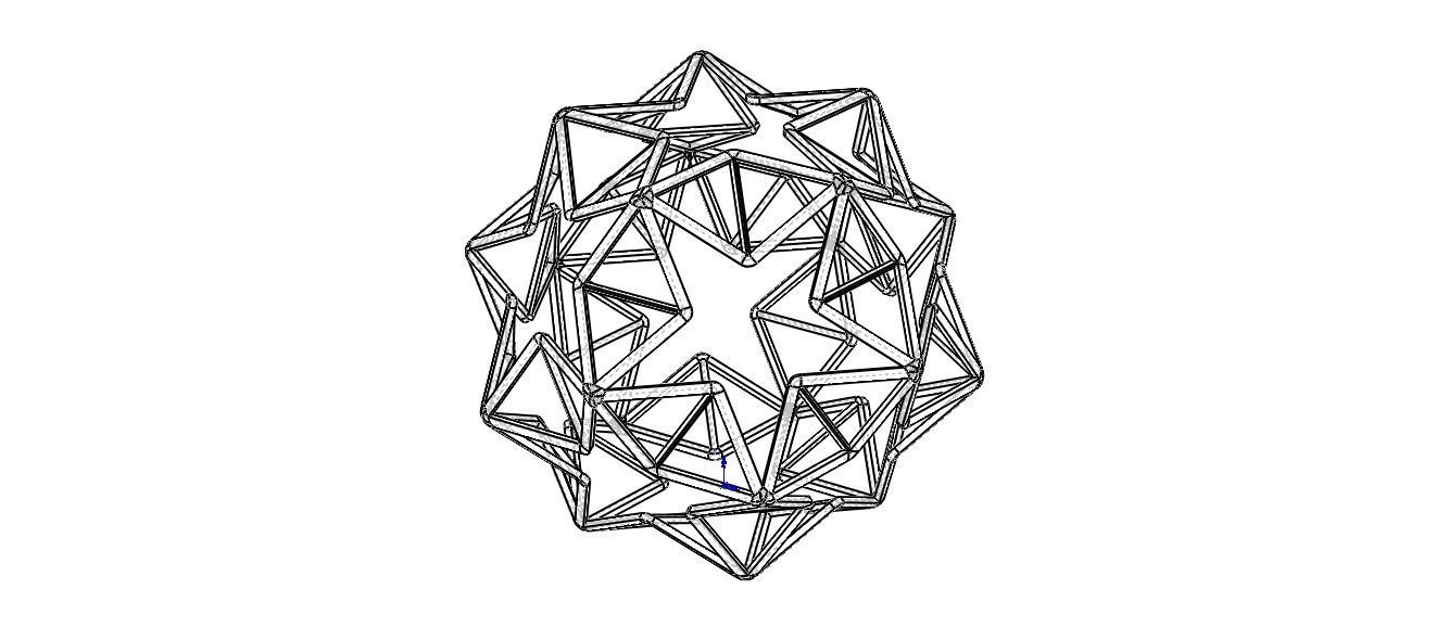 Wireframe Shape Small Ditrigonal Icosidodecahedron 3D print model_11