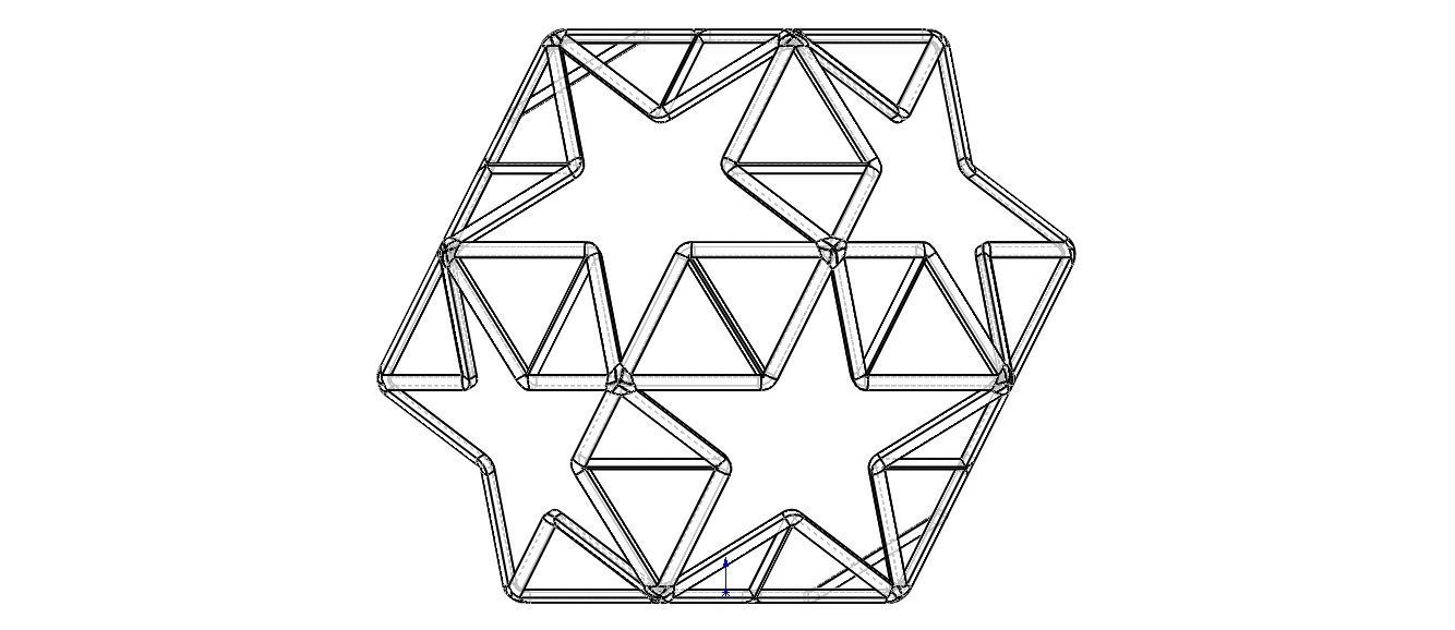 Wireframe Shape Small Ditrigonal Icosidodecahedron 3D print model_31