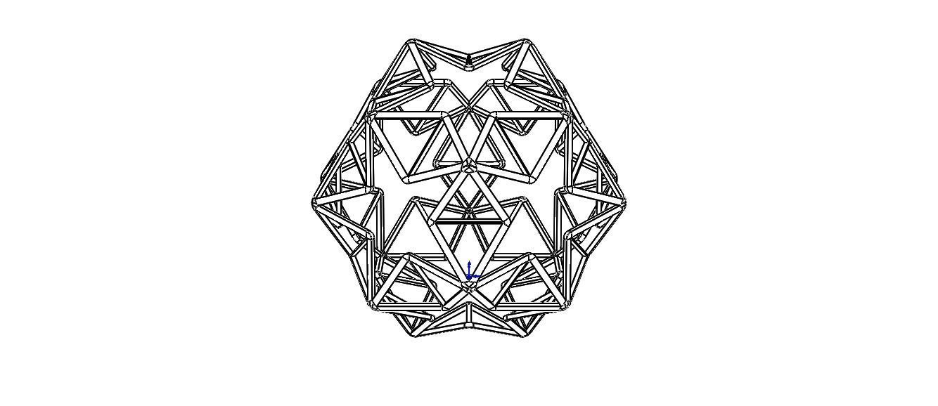 Wireframe Shape Small Ditrigonal Icosidodecahedron 3D print model_18