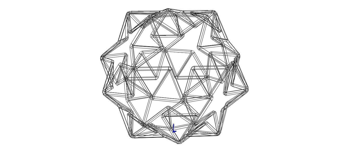 Wireframe Shape Small Ditrigonal Icosidodecahedron 3D print model_28