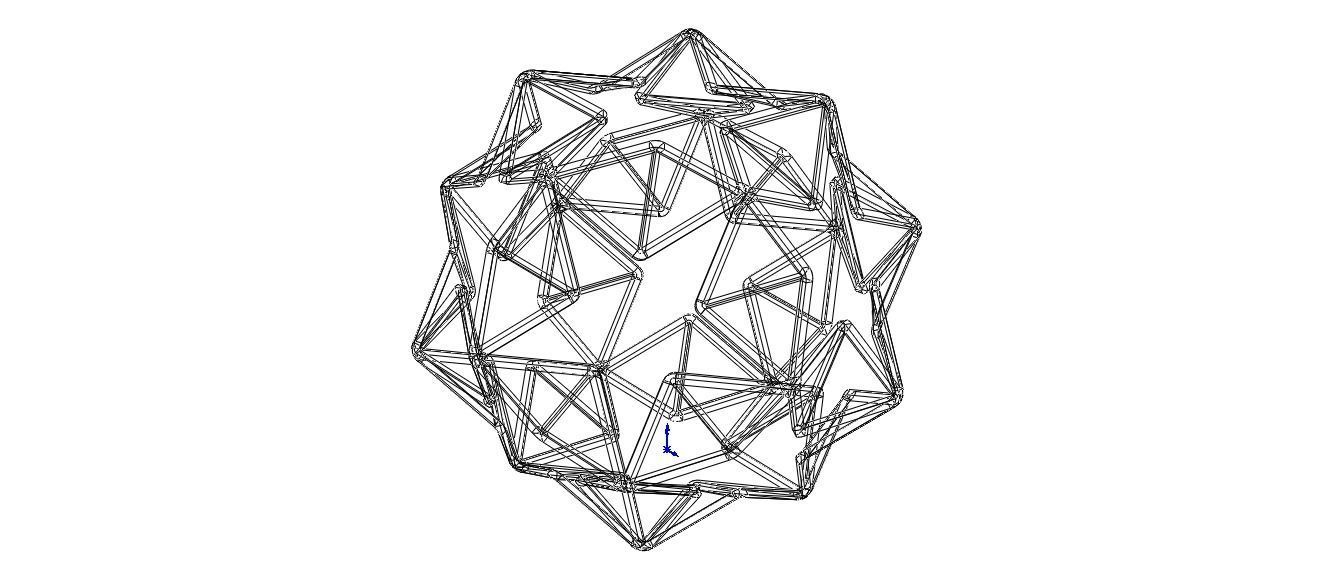 Wireframe Shape Small Ditrigonal Icosidodecahedron 3D print model_8