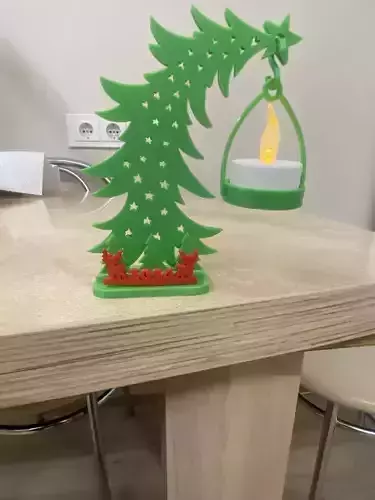 Christmas tree tealight decoration 3D print model