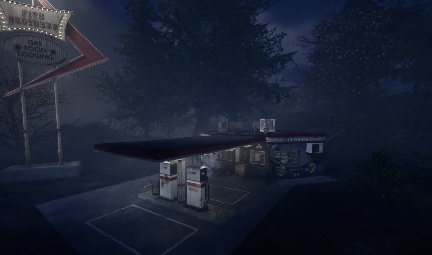 Old Gas station Low-poly 3D model_2