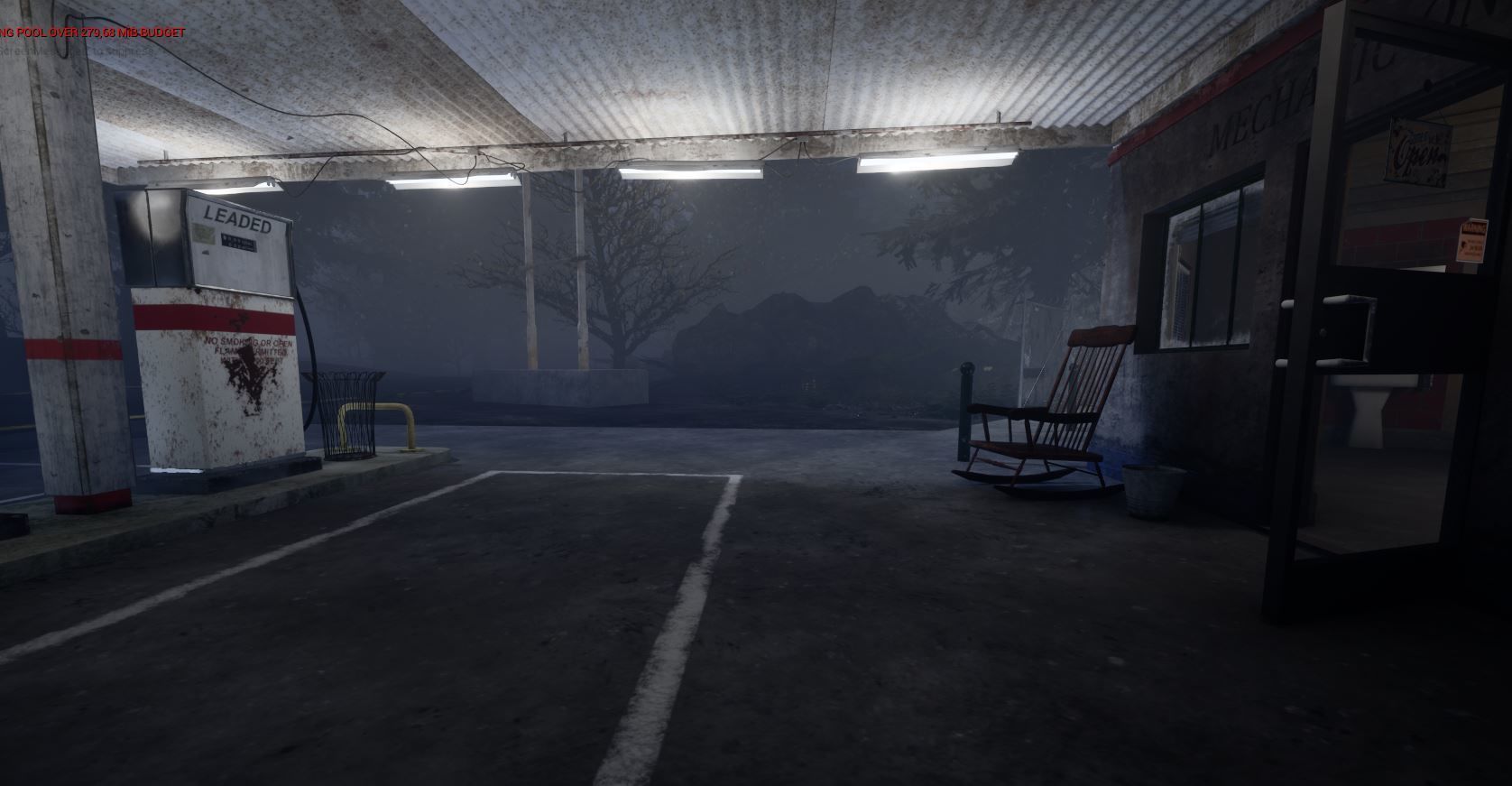 Old Gas station Low-poly 3D model_8