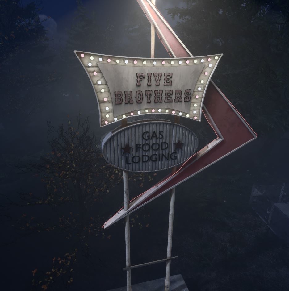 Old Gas station Low-poly 3D model_3