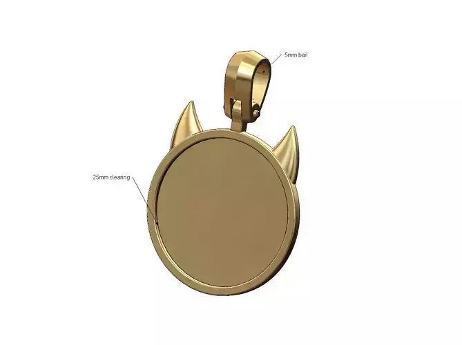 Simple evil horned memory picture pendant