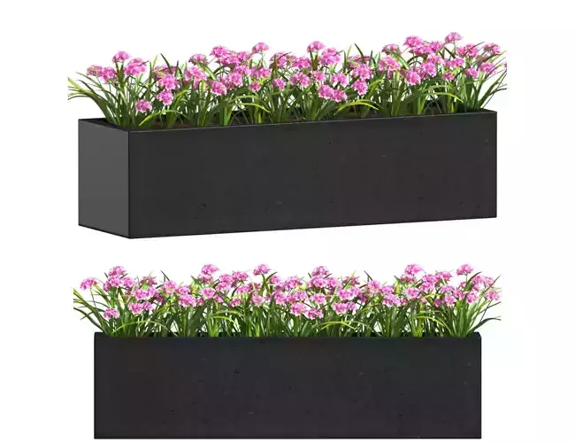 Window and Balcony Flower Box Pot 3D model