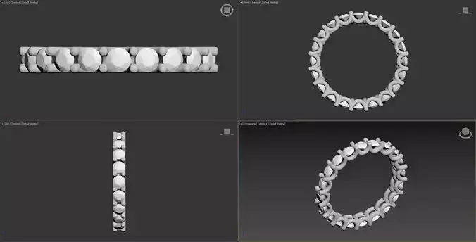 Round Diamond U-Prong Set Eternity Wedding Band 6US 52EU