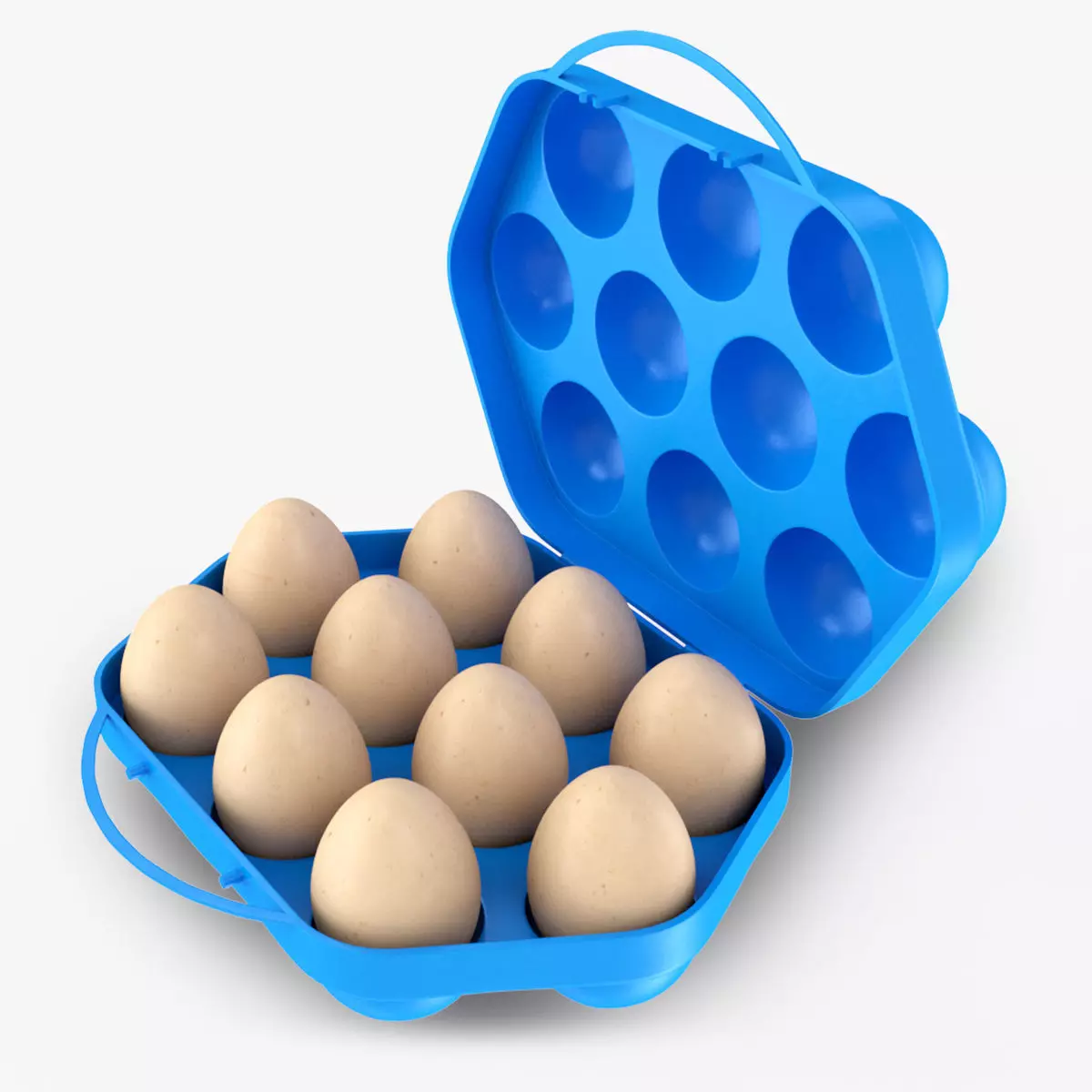 Plastic Egg Holder Low-poly 3D model_0