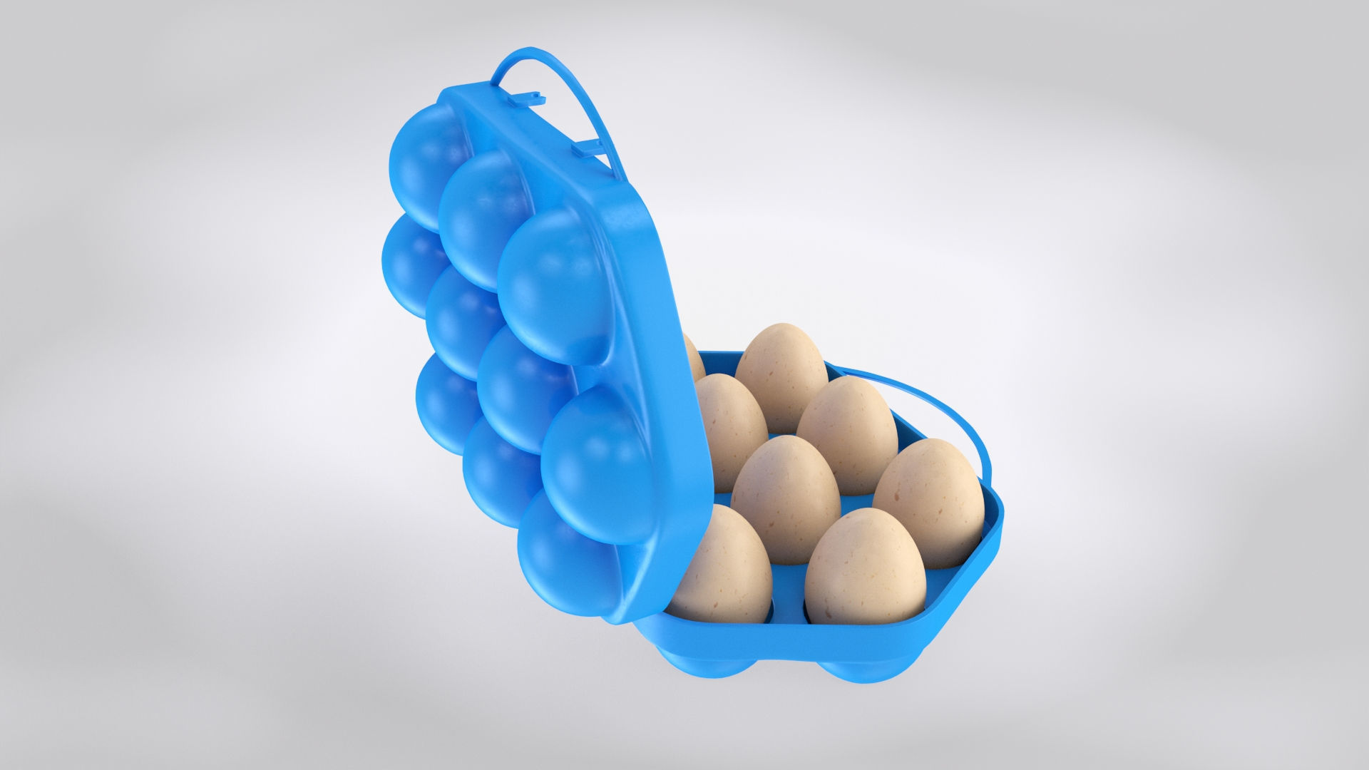 Plastic Egg Holder Low-poly 3D model_1