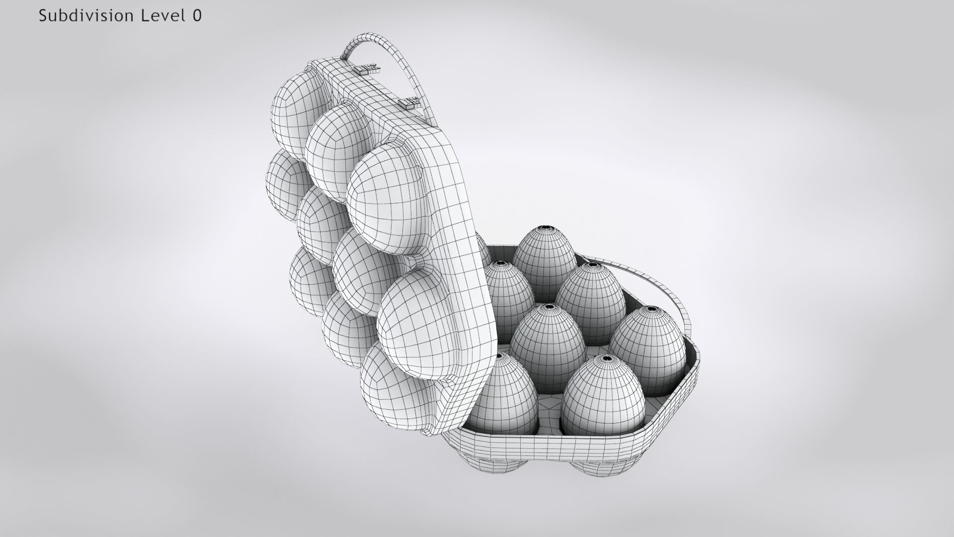 Plastic Egg Holder Low-poly 3D model_9