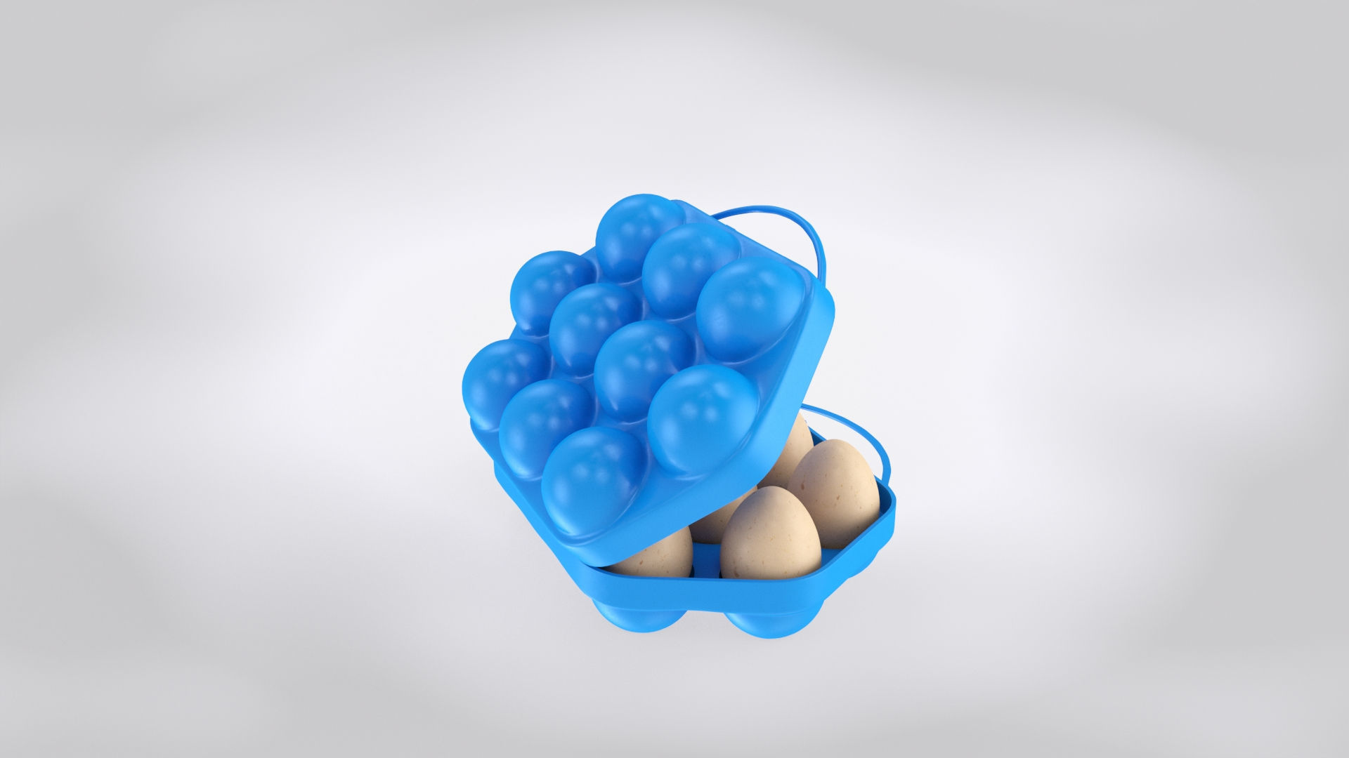 Plastic Egg Holder Low-poly 3D model_4