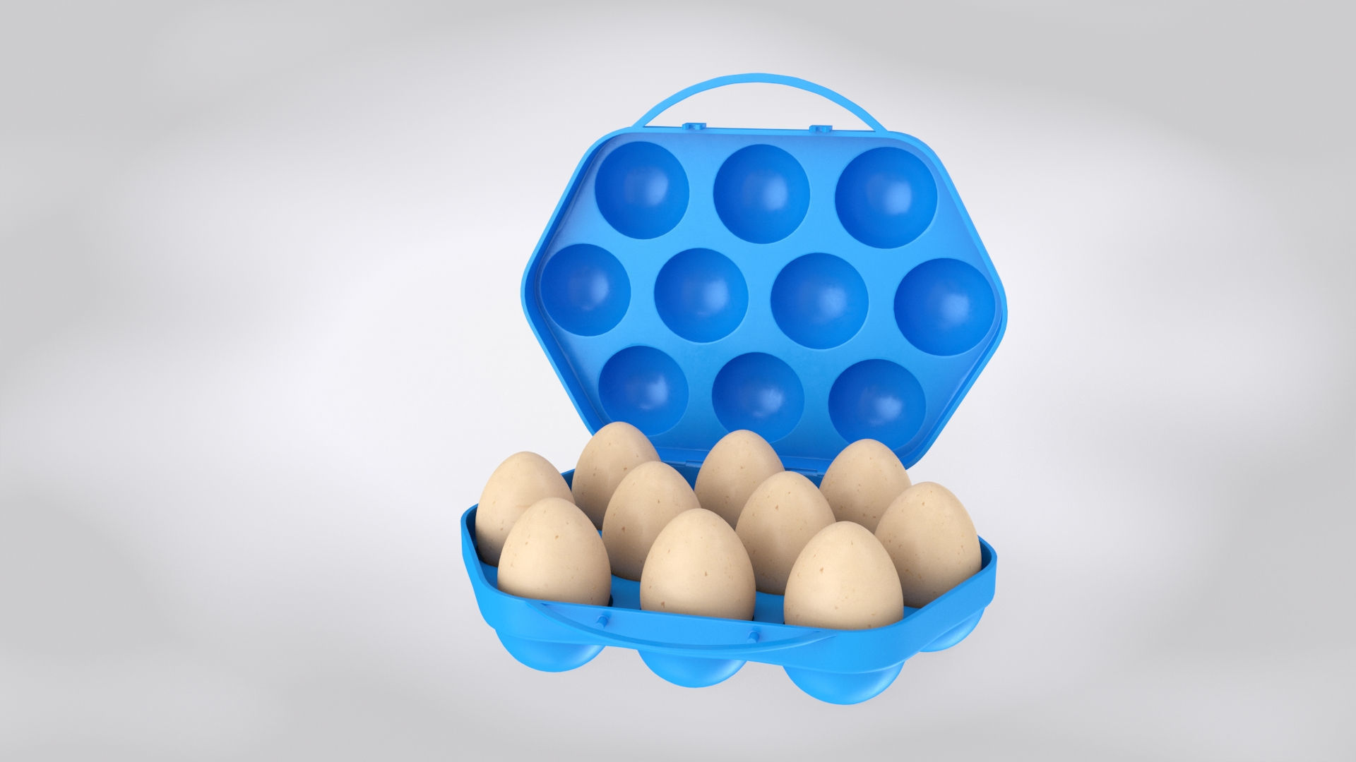 Plastic Egg Holder Low-poly 3D model_3