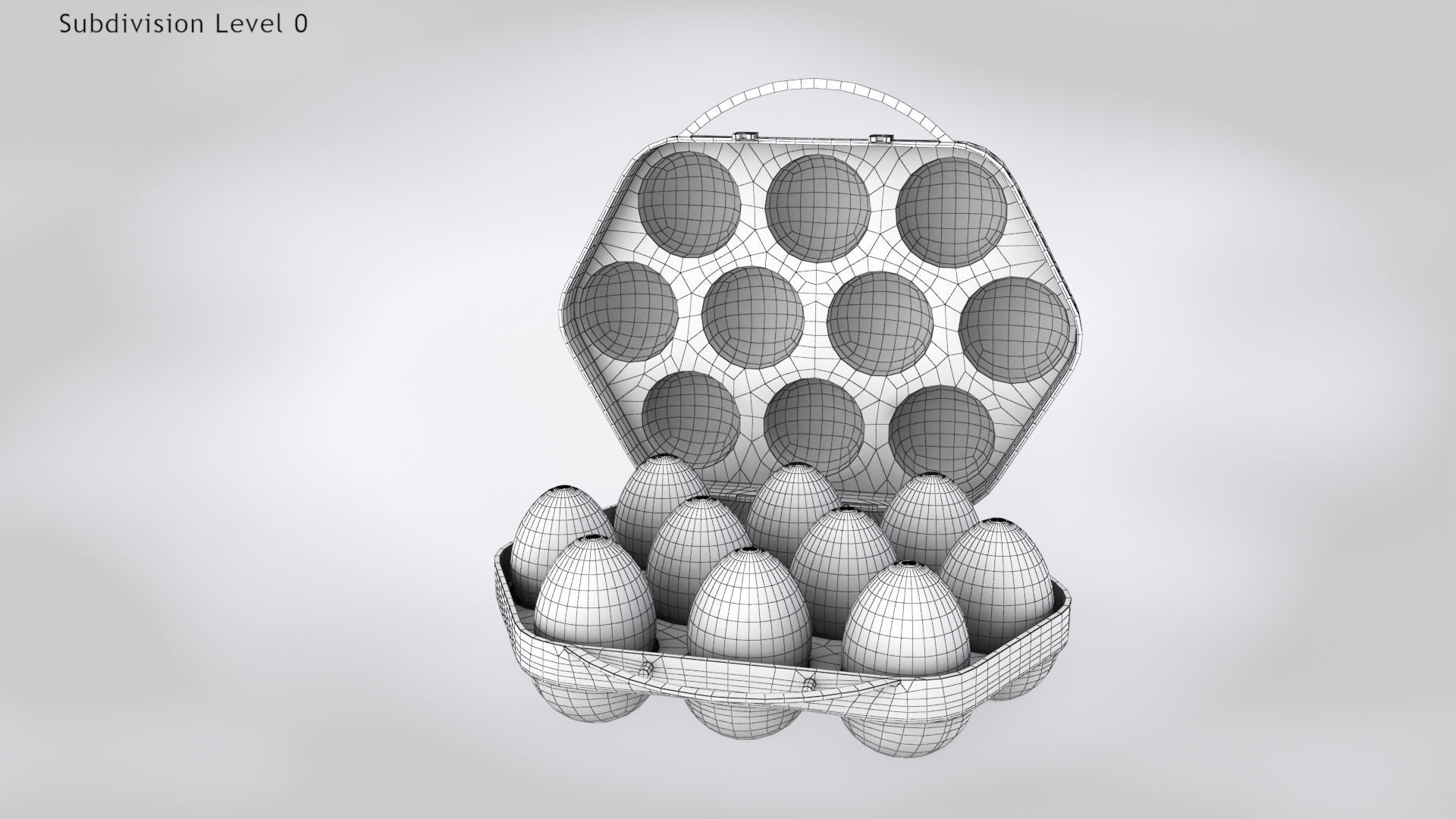 Plastic Egg Holder Low-poly 3D model_7