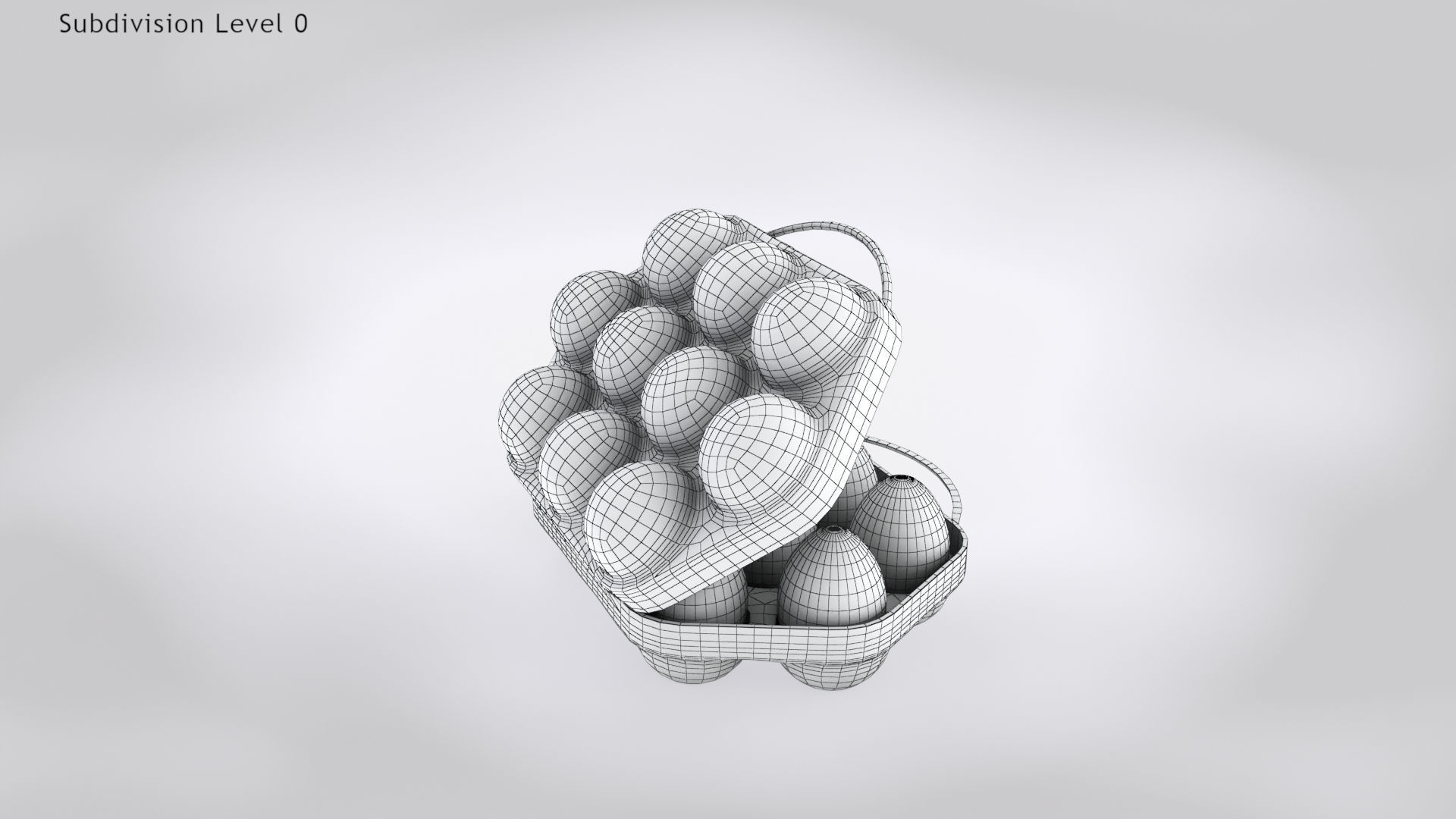 Plastic Egg Holder Low-poly 3D model_11