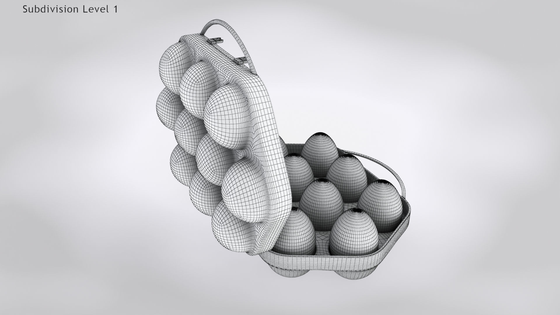 Plastic Egg Holder Low-poly 3D model_10