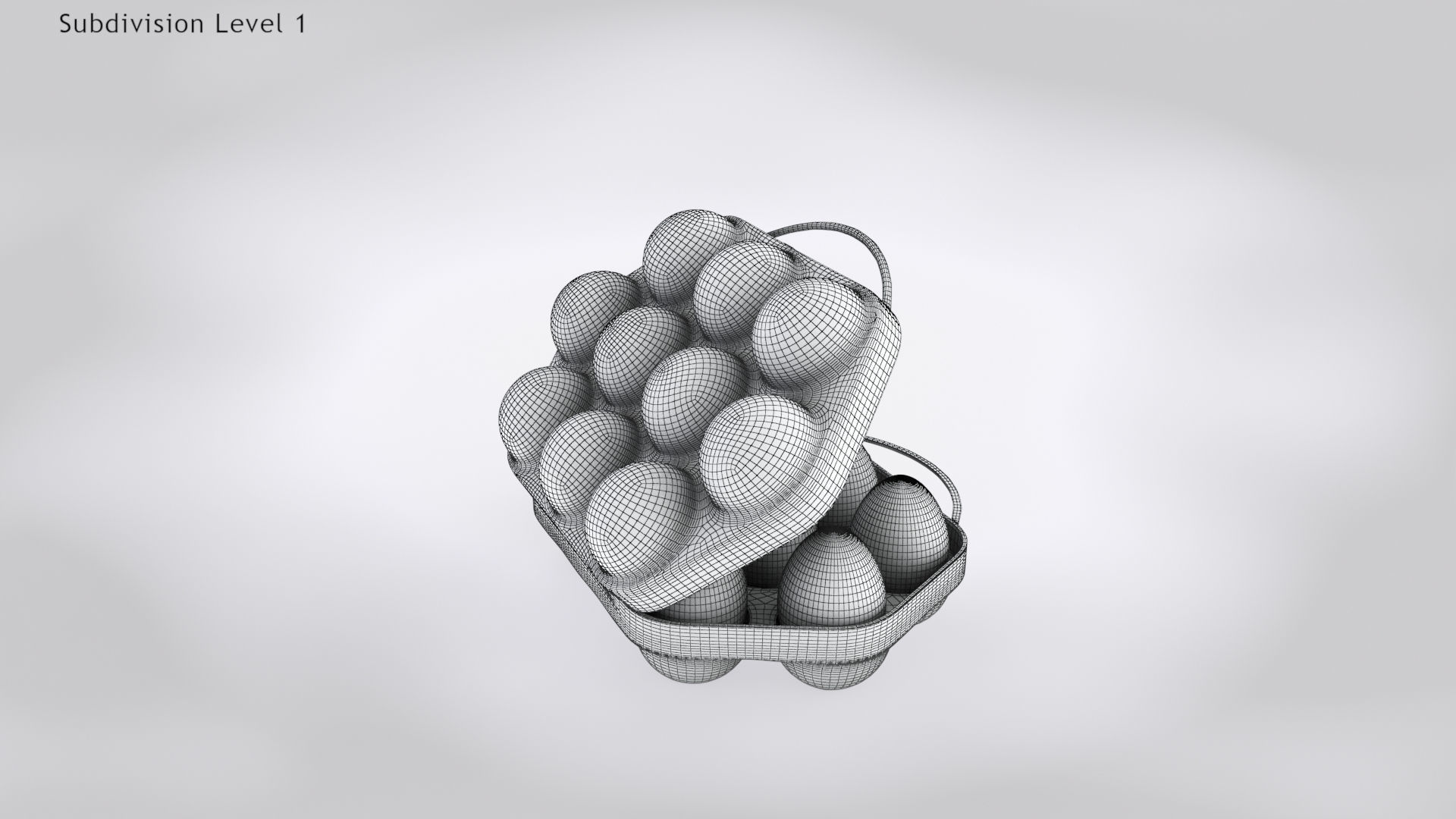 Plastic Egg Holder Low-poly 3D model_12