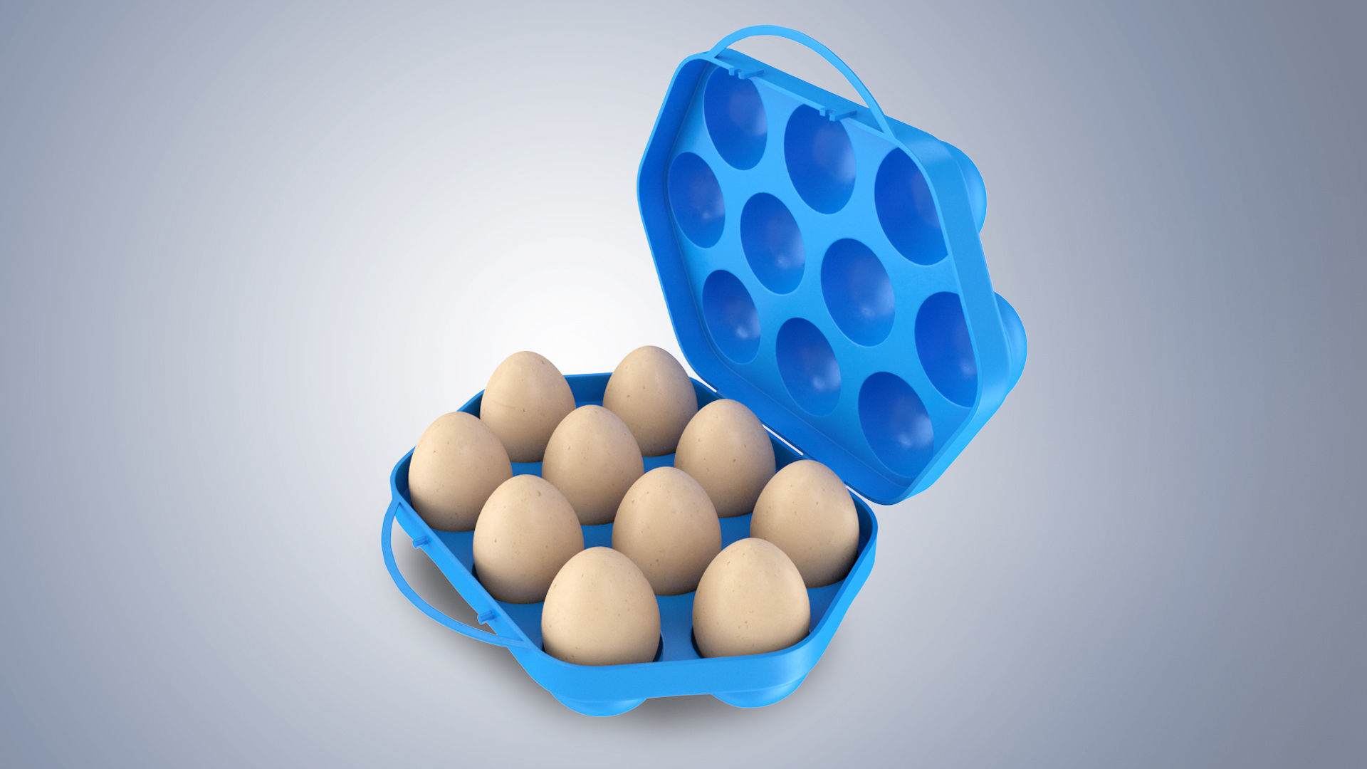 Plastic Egg Holder Low-poly 3D model_6