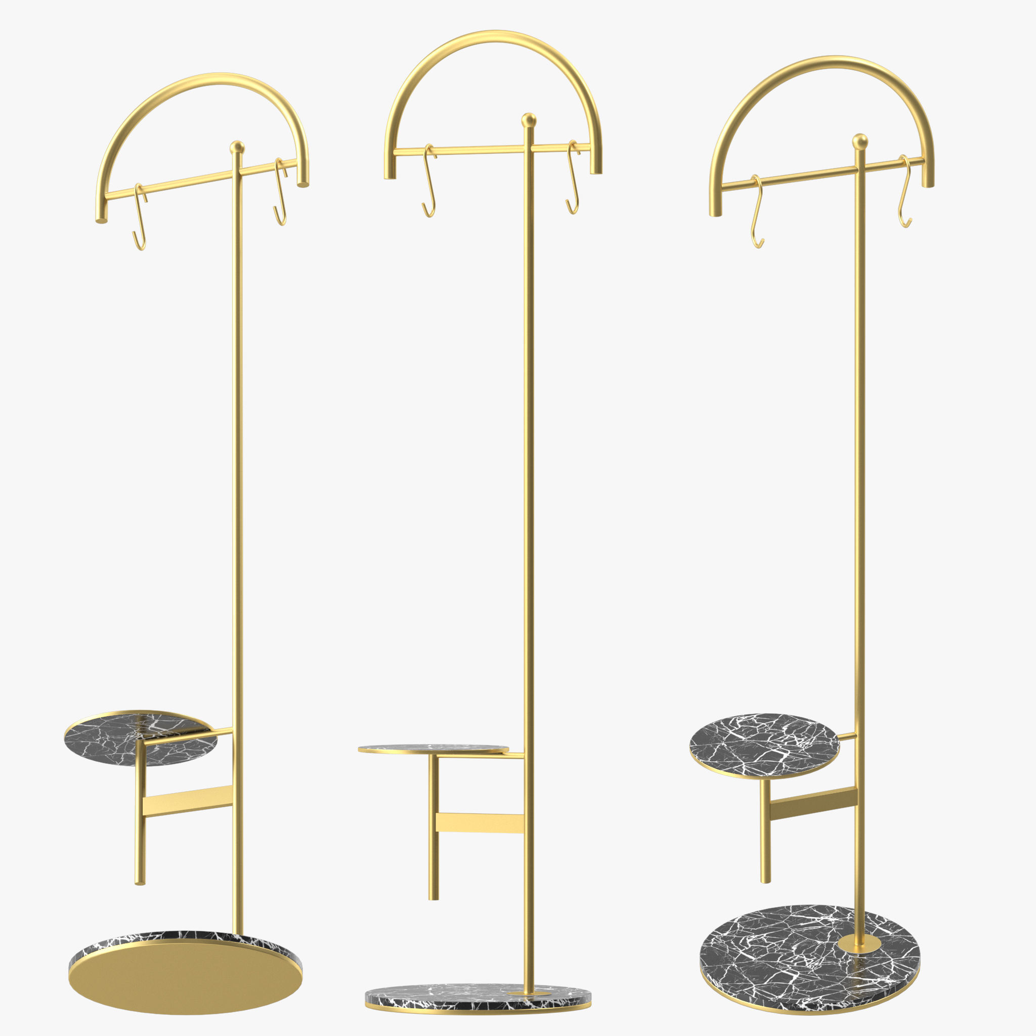 Coat Rack Stand Free Standing 3D model_3