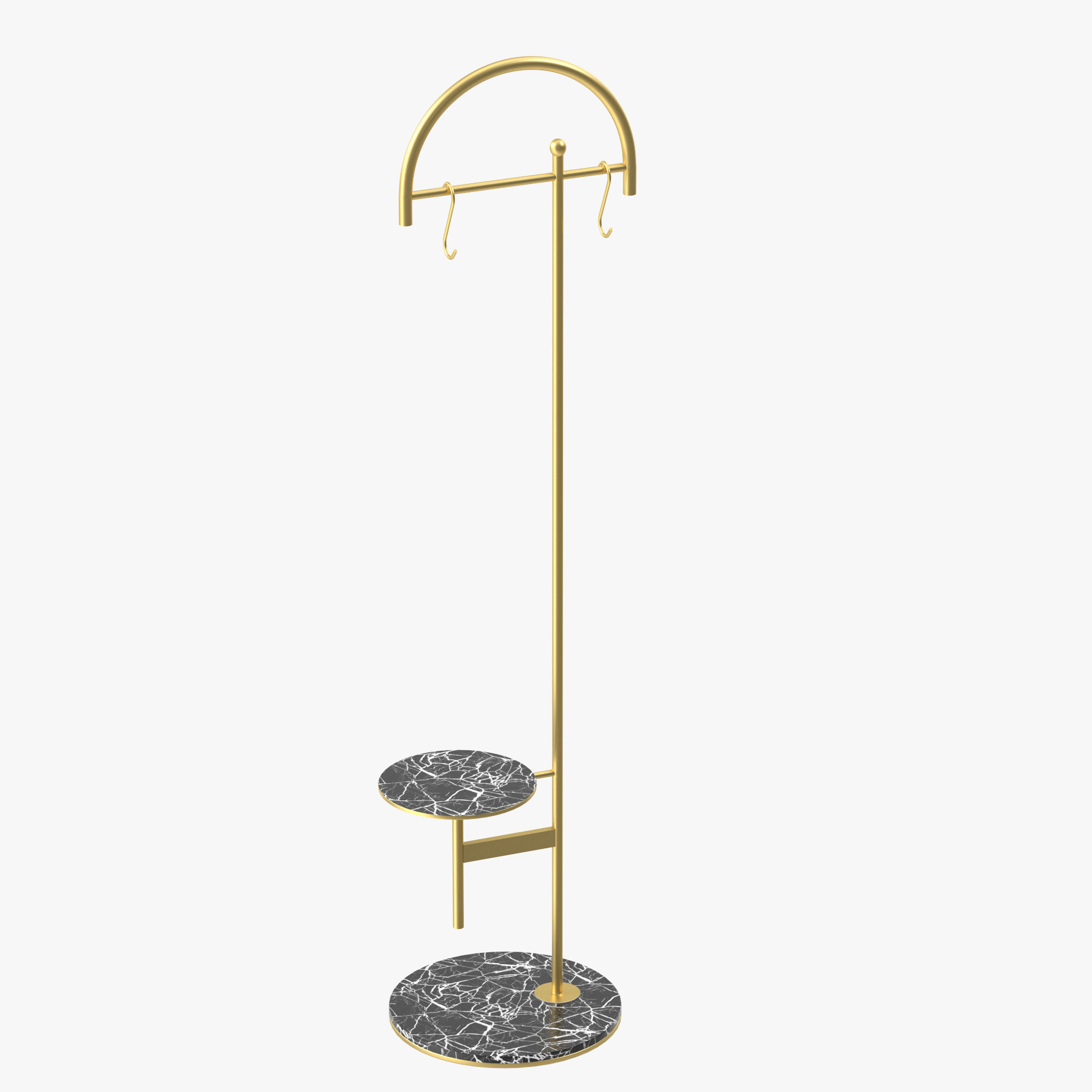 Coat Rack Stand Free Standing 3D model_14