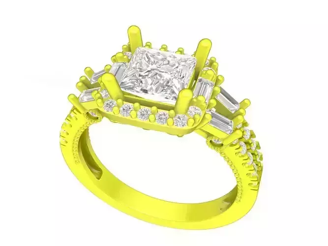 A7068 Hongkong Fashion Diamond Women Ring 3D Print