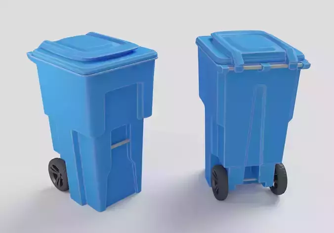 wheeled trash can