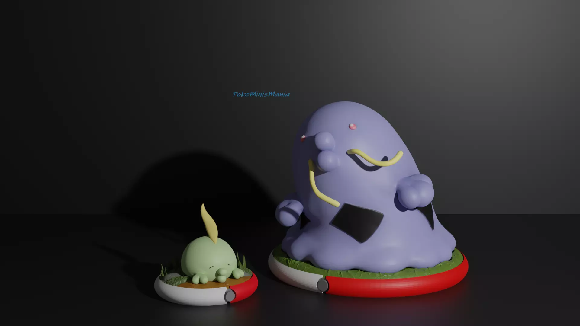 Gulpin and Swalot pokemon 3D print model 3D print model