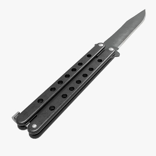 Knife Buttefly Rigged Balisong Free 3D model