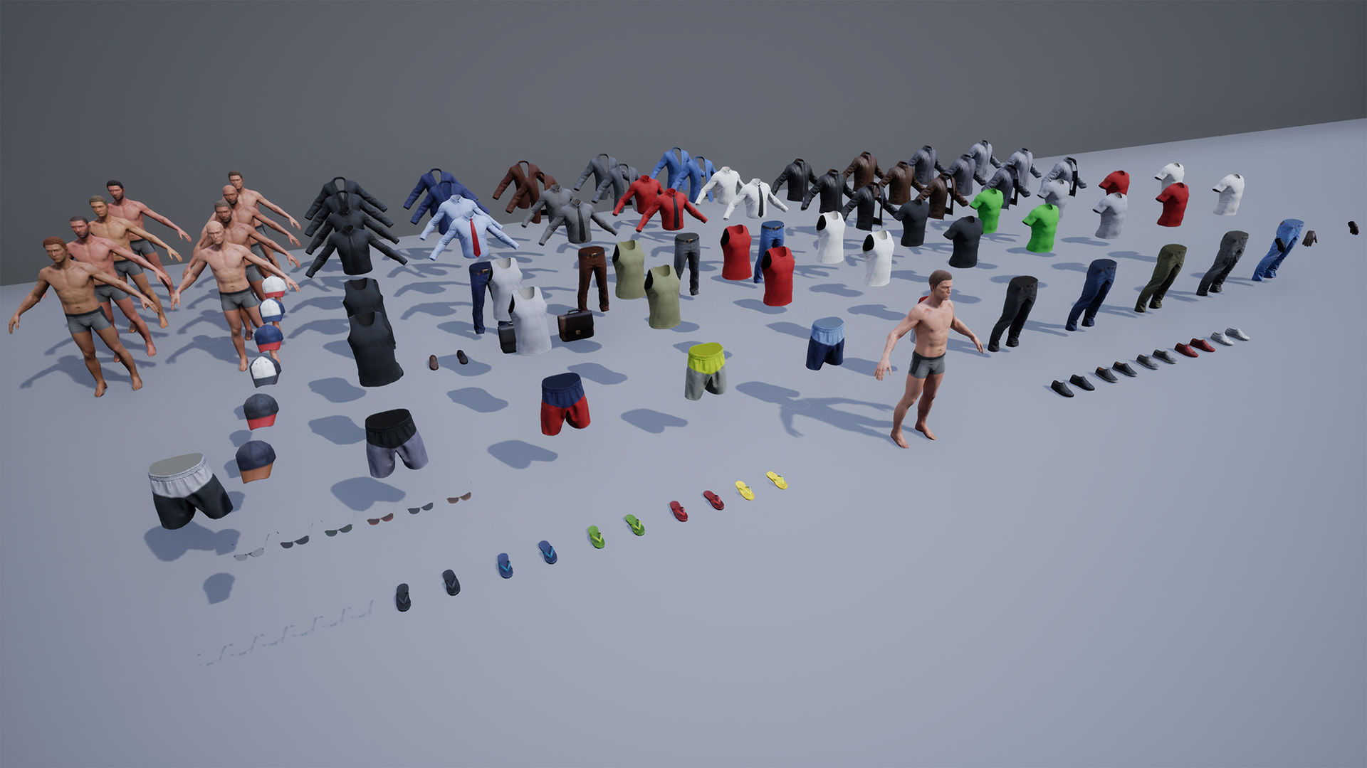 Regular Male Civilian Character UE pack Low-poly 3D model_11