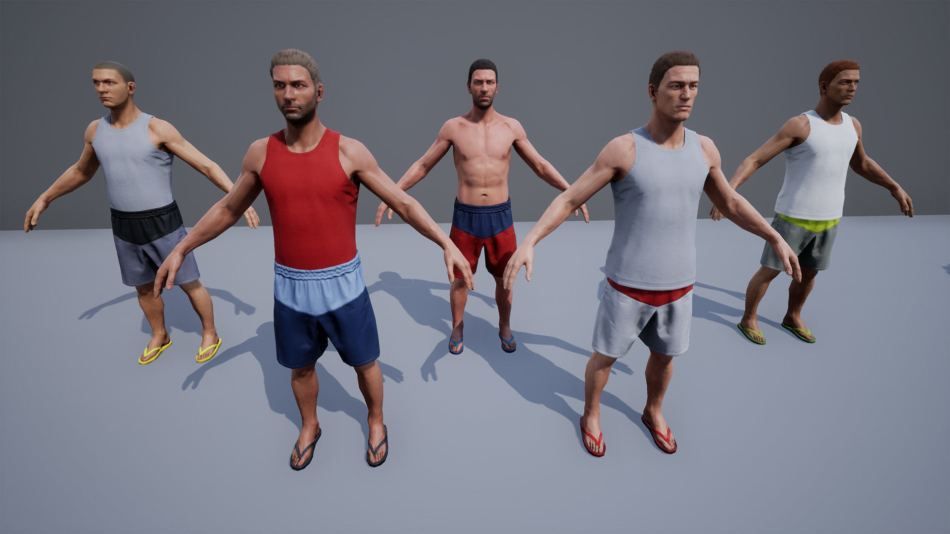 Regular Male Civilian Character UE pack Low-poly 3D model_3