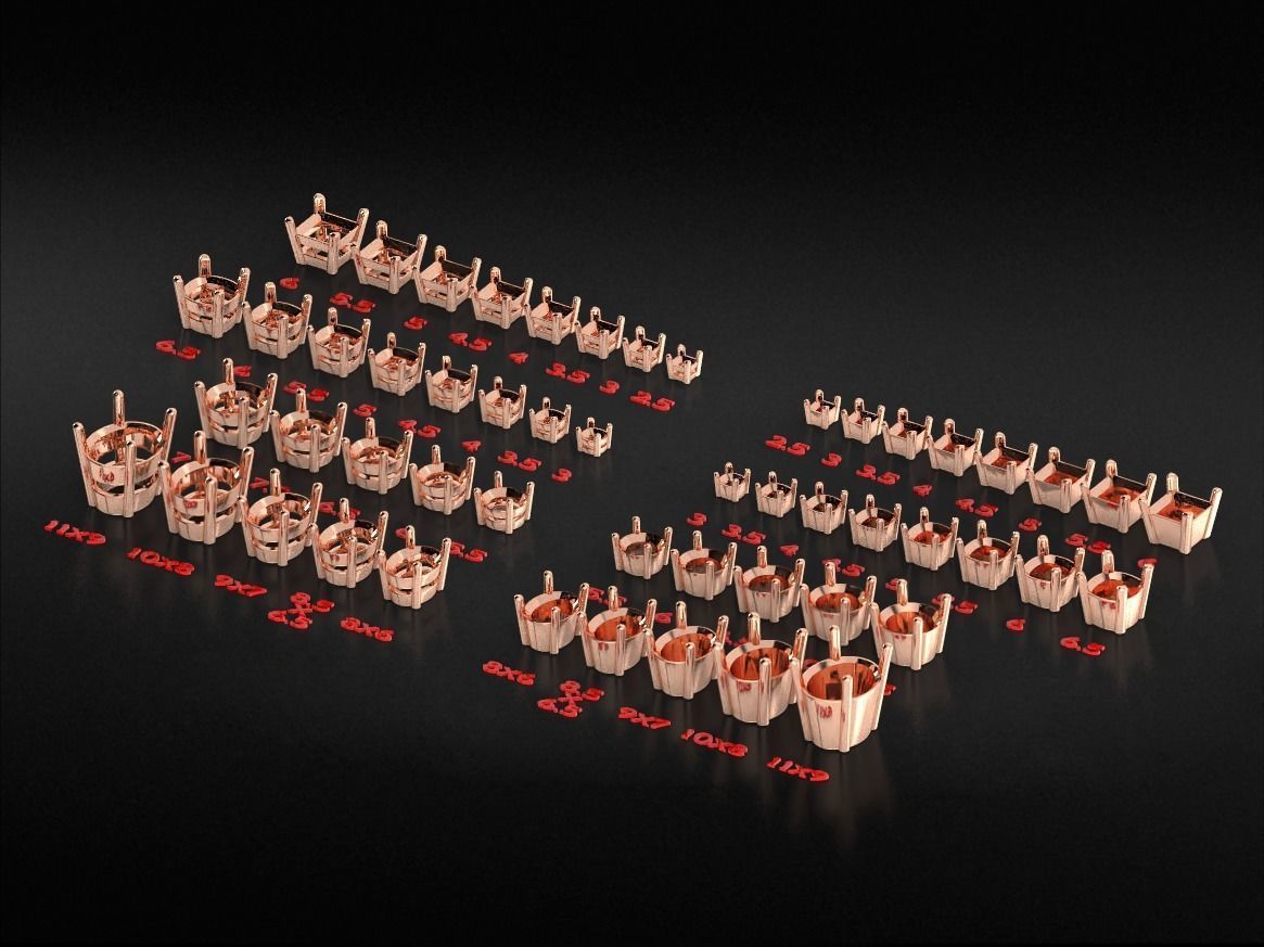 Pack of Prongs for Gems 791 3D print model_5