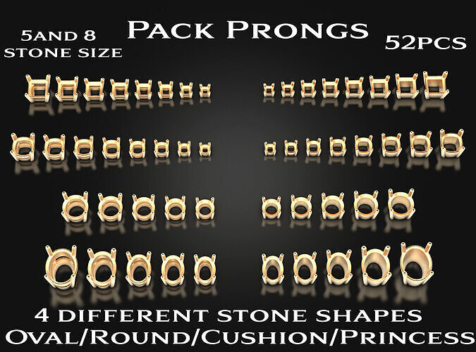 Pack of Prongs for Gems 791 3D print model